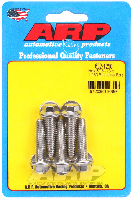 ARP Fasteners ARP622-1250 622-1250 5/16-18 X 1.250 Hex SS Bolts
