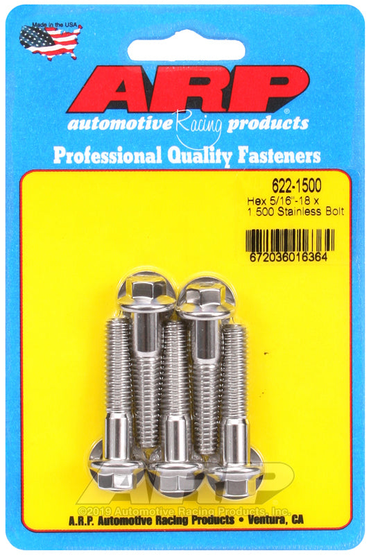 ARP Fasteners ARP622-1500 622-1500 5/16-18 X 1.500 Hex SS Bolts