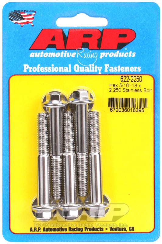 ARP 622-2250 5/16-18 X 2.250 Hex SS Bolts