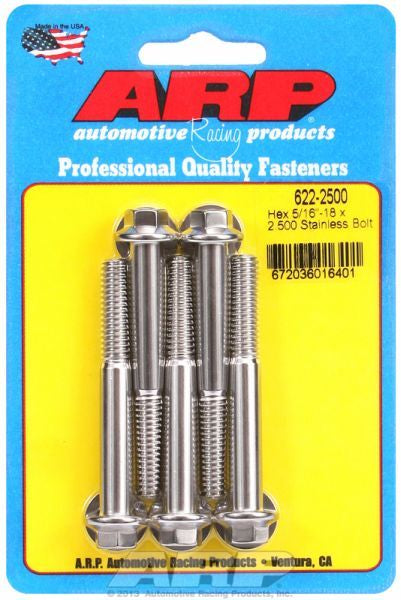 ARP 622-2500 5/16-18 X 2.500 Hex SS Bolts