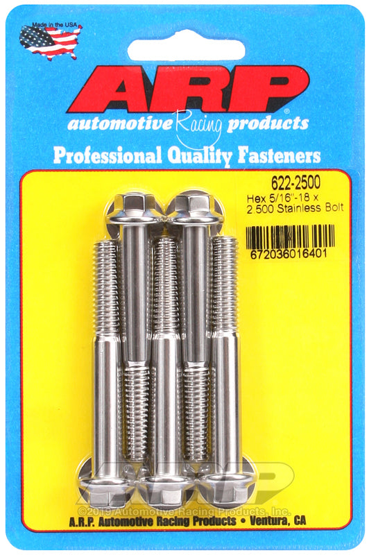 ARP 622-2500 5/16-18 X 2.500 Hex SS Bolts