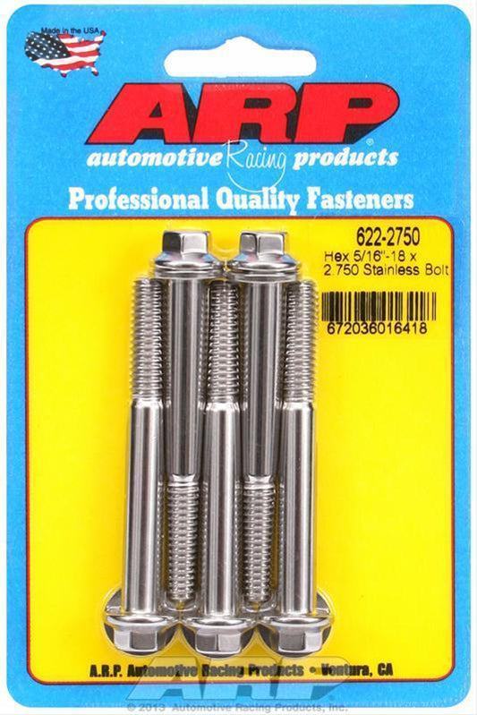 ARP 622-2750 5/16-18 X 2.750 Hex SS Bolts