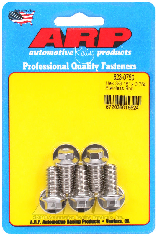 ARP 623-0750 3/8-16 X 0.750 Hex SS Bolts