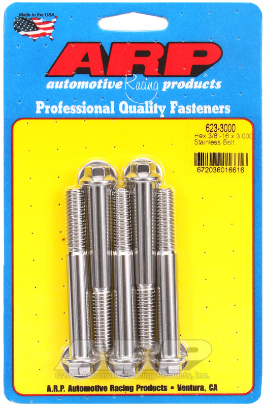 ARP 623-3000 3/8-16 X 3.000 Hex SS Bolts