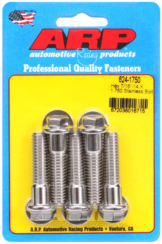 ARP 624-1750 7/16-14 X 1.750 Hex 1/2 Wrenching SS Bolts