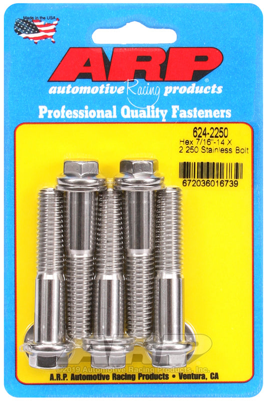 ARP 624-2250 7/16-14 X 2.250 Hex 1/2 Wrenching SS Bolts