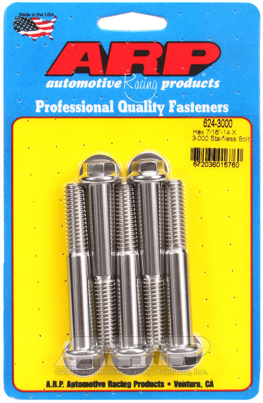 ARP 624-3000 7/16-14 X 3.000 Hex 1/2 Wrenching SS Bolts