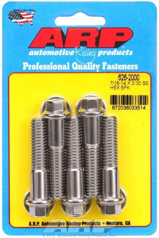 ARP 626-2000 7/16-14 X 2.000 Hex SS Bolts