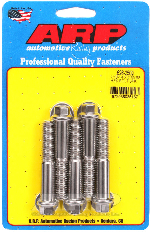 ARP 626-2500 7/16-14 X 2.500 Hex SS Bolts