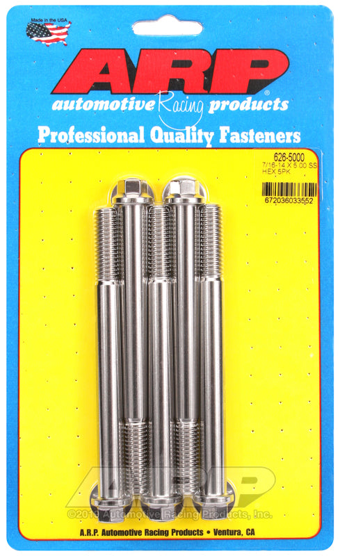 ARP 626-5000 7/16-14 X 5.000 Hex SS Bolts