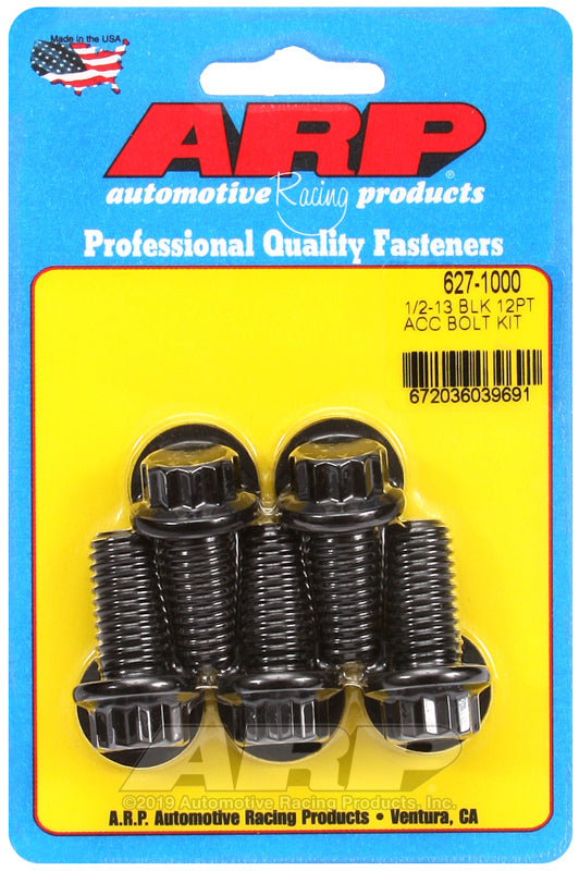 ARP Fasteners ARP627-1000 627-1000 1/2-13 X 1.000 12PT Black Oxide Bolts