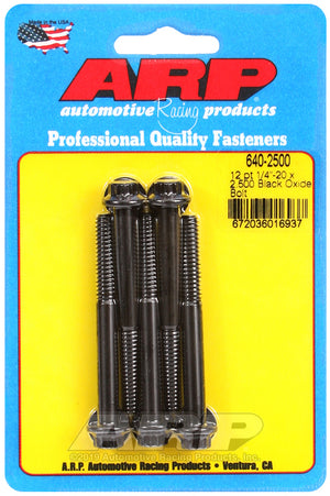 ARP 640-2500 1/4-20 X 2.500 12PT Black Oxide Bolts