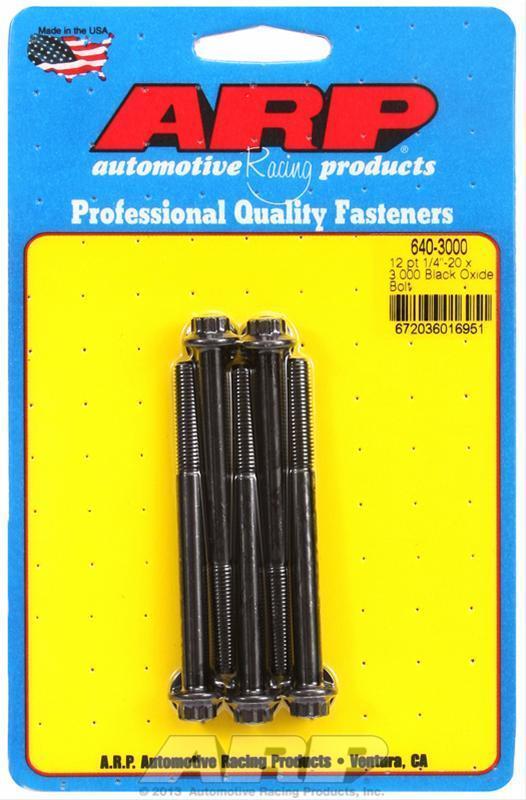 ARP 640-3000 1/4-20 X 3.000 12PT Black Oxide Bolts