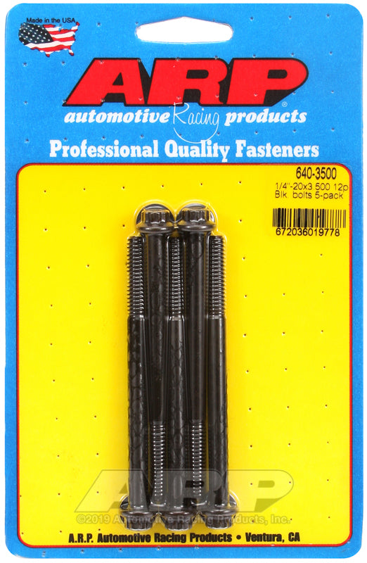 ARP Fasteners ARP640-3500 640-3500 1/4-20 X 3.500 12PT Black Oxide Bolts