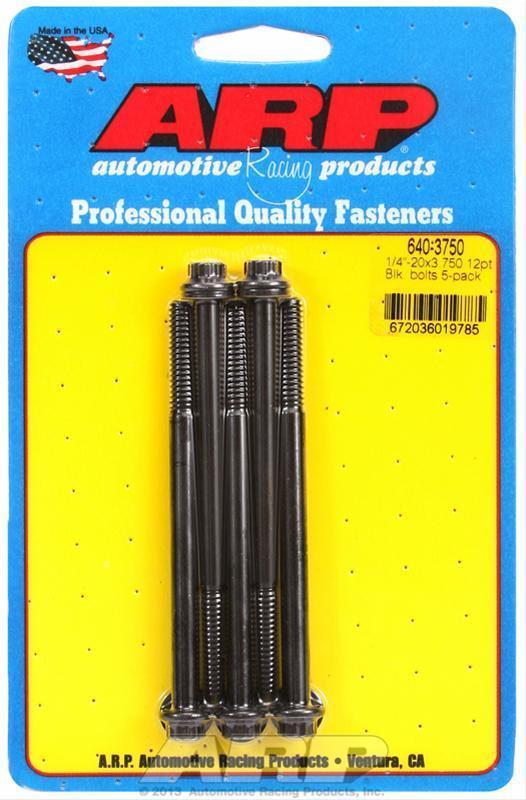 ARP 640-3750 1/4-20 X 3.750 12PT Black Oxide Bolts