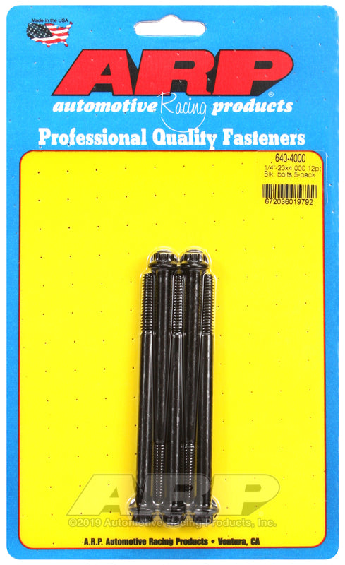 ARP 640-4000 1/4-20 X 4.000 12PT Black Oxide Bolts