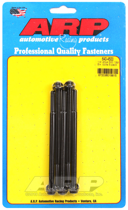 ARP 640-4500 1/4-20 X 4.500 12PT Black Oxide Bolts