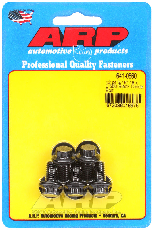 ARP 641-0560 5/16-18 X 0.560 12PT Black Oxide Bolts
