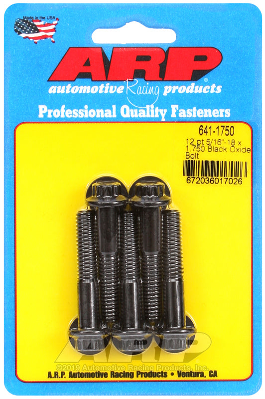 ARP 641-1750 5/16-18 X 1.750 12PT Black Oxide Bolts