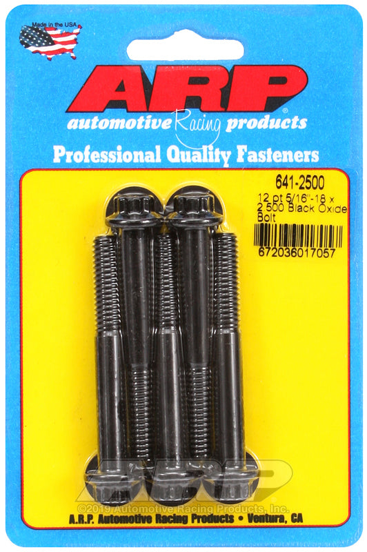 ARP 641-2500 5/16-18 X 2.500 12PT Black Oxide Bolts