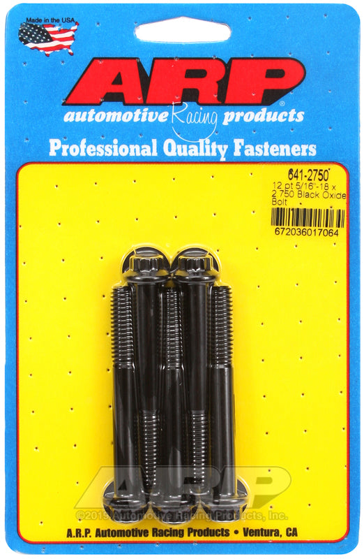 ARP 641-2750 5/16-18 X 2.750 12PT Black Oxide Bolts