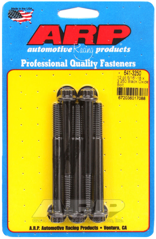 ARP 641-3250 5/16-18 X 3.250 12PT Black Oxide Bolts