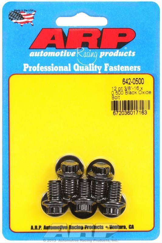 ARP Fasteners ARP642-0500 642-0500 3/8-16 X 0.500 12PT Black Oxide Bolts