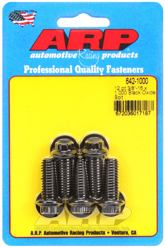 ARP 642-1000 3/8-16 X 1.000 12PT Black Oxide Bolts