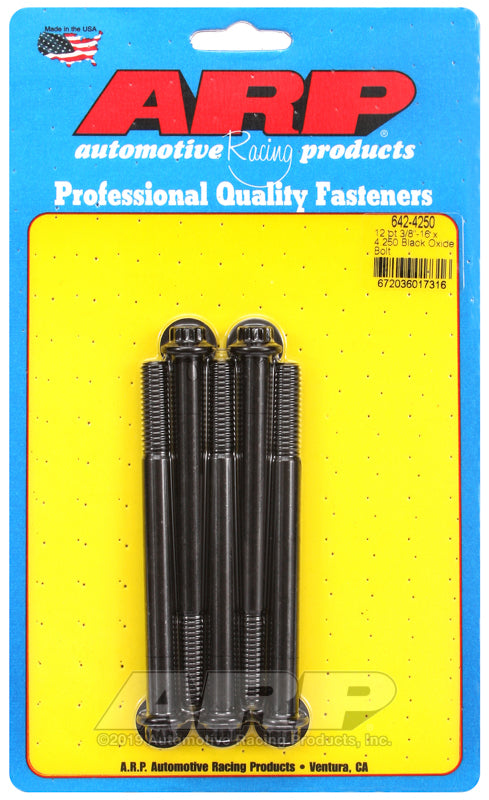 ARP Fasteners ARP642-4250 642-4250 3/8-16 X 4.250 12PT Black Oxide Bolts