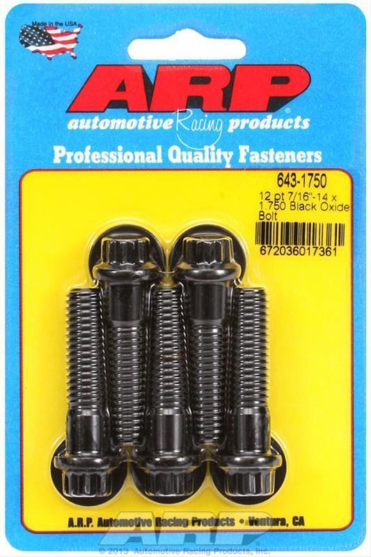 ARP 643-1750 7/16-14 X 1.750 12PT Black Oxide Bolts