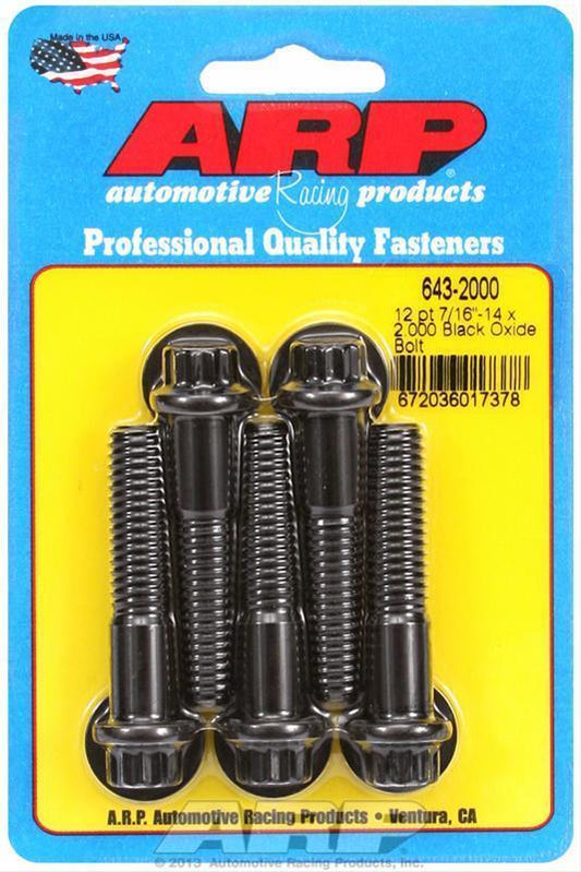 ARP 643-2000 7/16-14 X 2.000 12PT Black Oxide Bolts