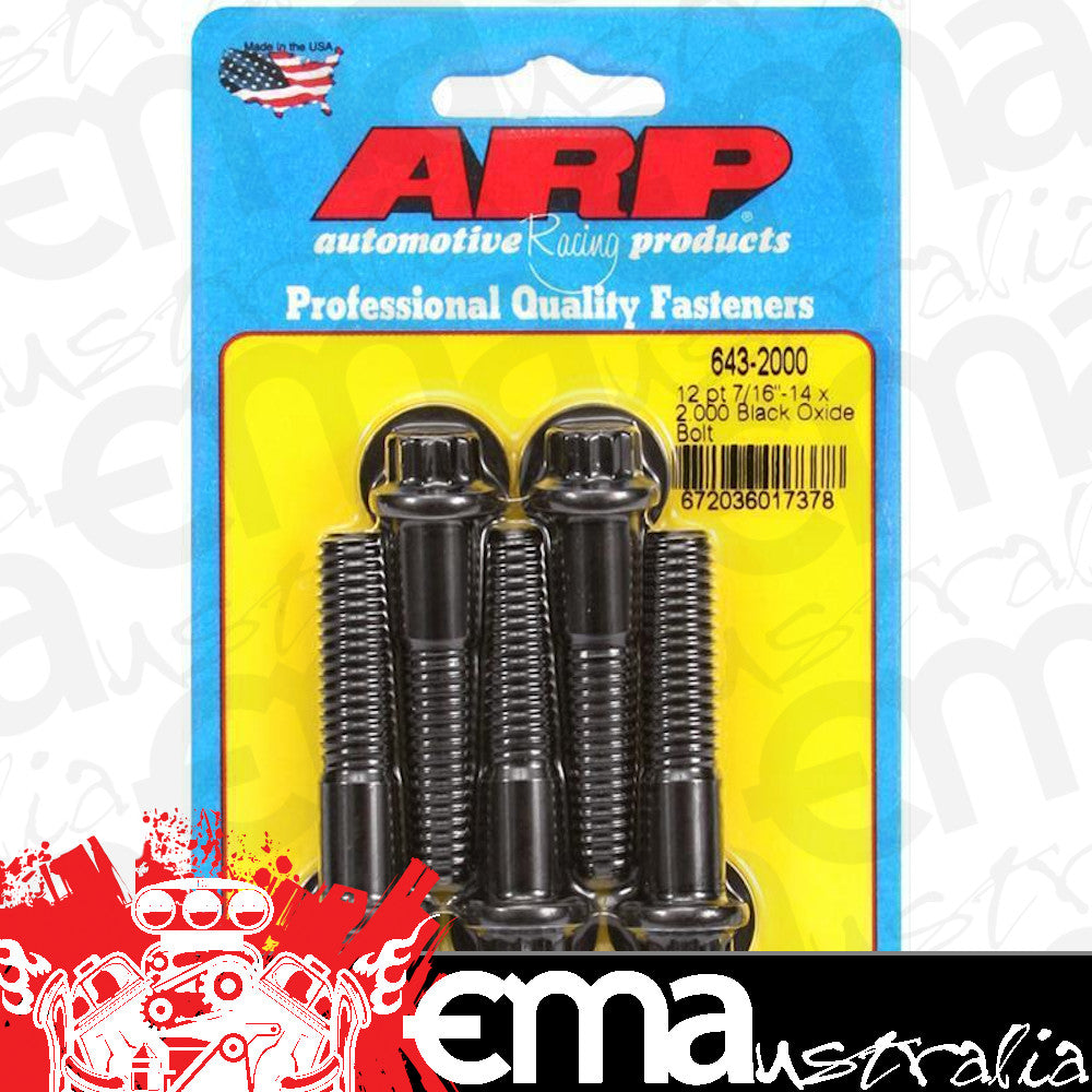 ARP 643-2000 7/16-14 X 2.000 12PT Black Oxide Bolts