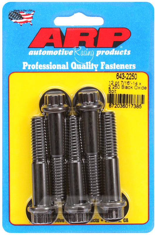 ARP 643-2250 7/16-14 X 2.250 12PT Black Oxide Bolts