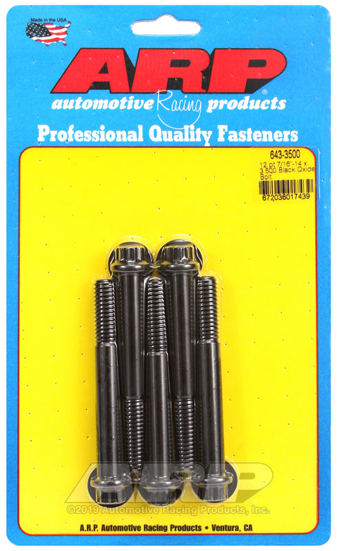 ARP 643-3500 7/16-14 X 3.500 12PT Black Oxide Bolts