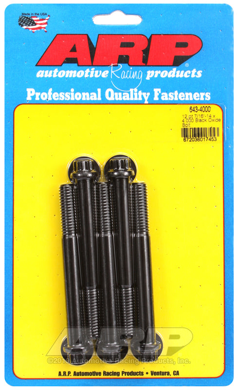 ARP 643-4000 7/16-14 X 4.000 12PT Black Oxide Bolts