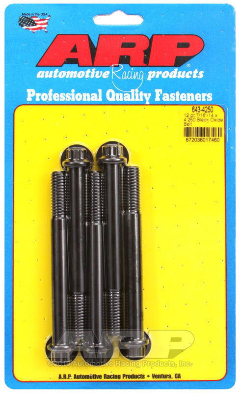 ARP 643-4250 7/16-14 X 4.250 12PT Black Oxide Bolts