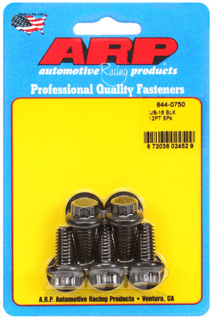 ARP 644-0750 3/8-16 X 0.750 12PT 7/16 Wrenching Black Oxide Bolts
