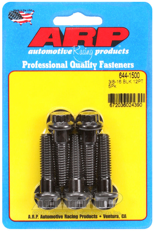 ARP 644-1500 3/8-16 X 1.500 12PT 7/16 Wrenching Black Oxide Bolts