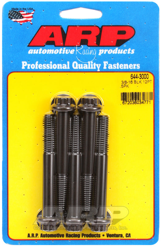 ARP 644-3000 3/8-16 X 3.000 12PT 7/16 Wrenching Black Oxide Bolts