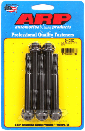 ARP 644-3250 3/8-16 X 3.250 12PT 7/16 Wrenching Black Oxide Bolts
