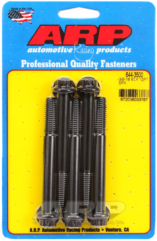 ARP 644-3500 3/8-16 X 3.500 12PT 7/16 Wrenching Black Oxide Bolts