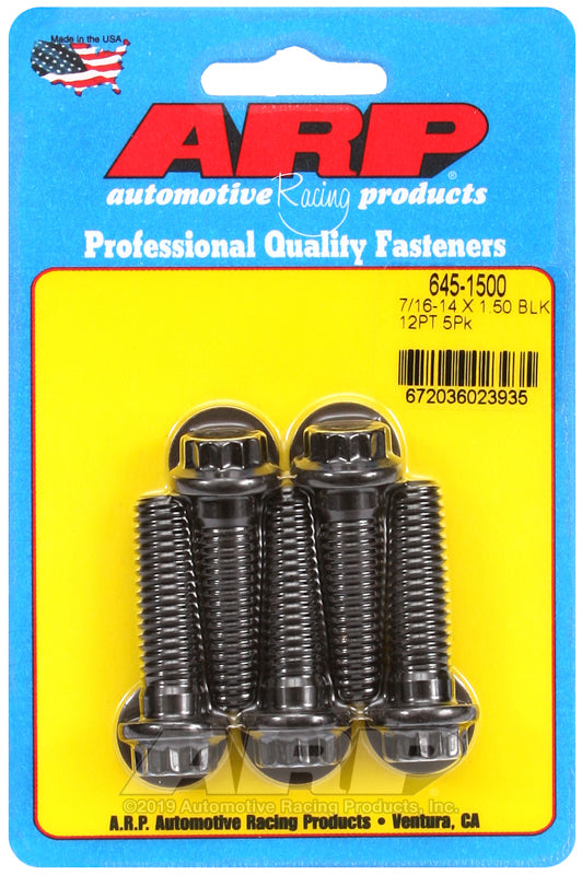 ARP 645-1500 7/16-14 X 1.500 12PT 1/2 Wrenching Black Oxide Bolts
