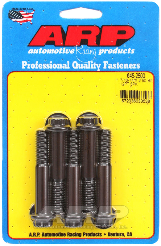 ARP 645-2500 7/16-14 X 2.500 12PT 1/2 Wrenching Black Oxide Bolts