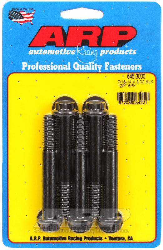 ARP 645-3000 7/16-14 X 3.000 12PT 1/2 Wrenching Black Oxide Bolts