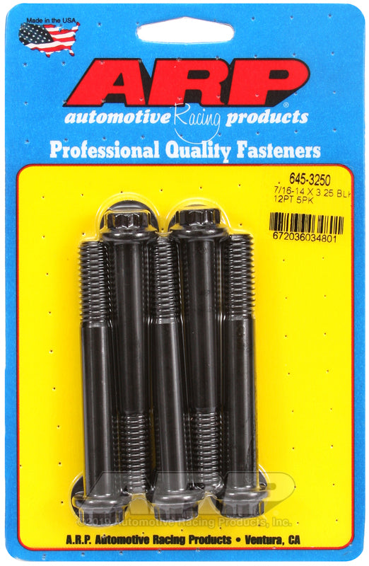 ARP 645-3250 7/16-14 X 3.250 12PT 1/2 Wrenching Black Oxide Bolts