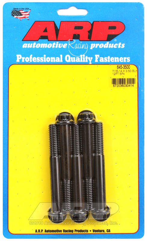 ARP 645-3500 7/16-14 X 3.500 12PT 1/2 Wrenching Black Oxide Bolts