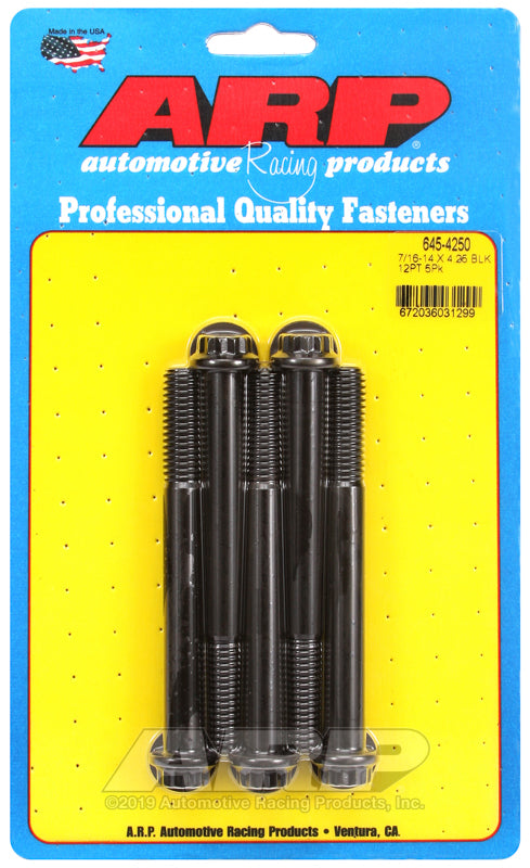 ARP 645-4250 7/16-14 X 4.250 12PT 1/2 Wrenching Black Oxide Bolts