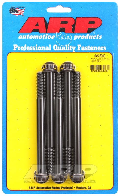 ARP 645-5000 7/16-14 X 5.000 12PT 1/2 Wrenching Black Oxide Bolts