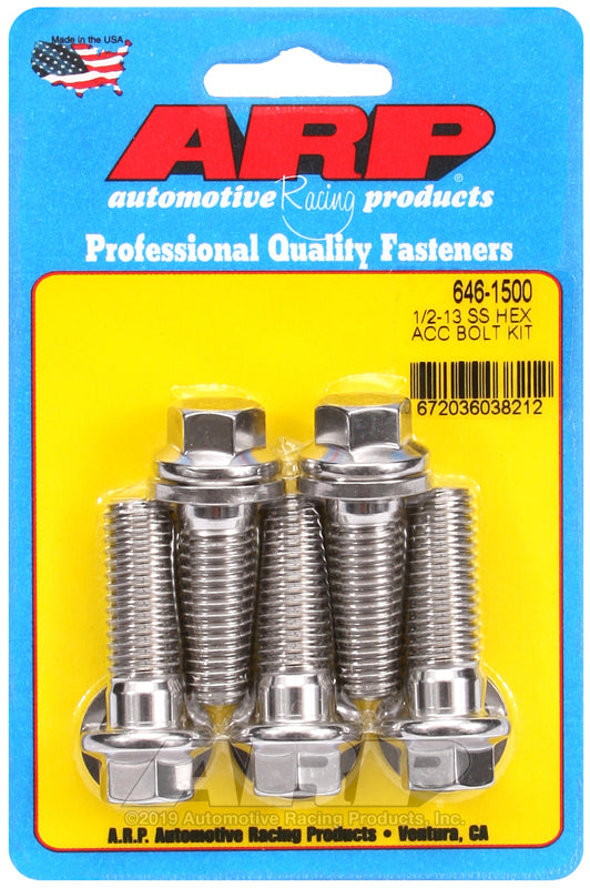 ARP 646-1500 1/2-13 X 1.500 Hex SS Bolts