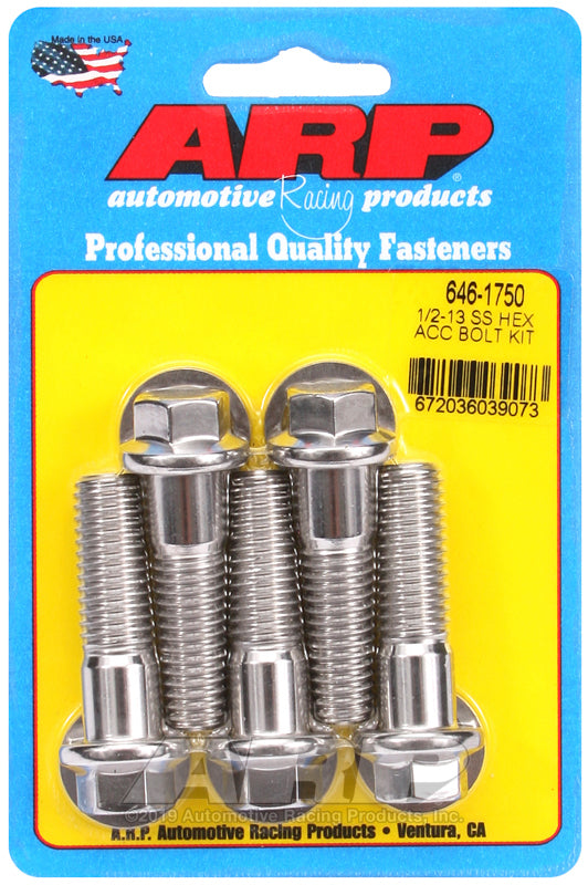 ARP 646-1750 1/2-13 X 1.750 Hex SS Bolts